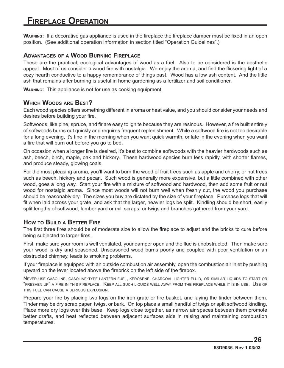 Ireplace, Peration | Monessen Hearth HWB700HB User Manual | Page 27 / 36