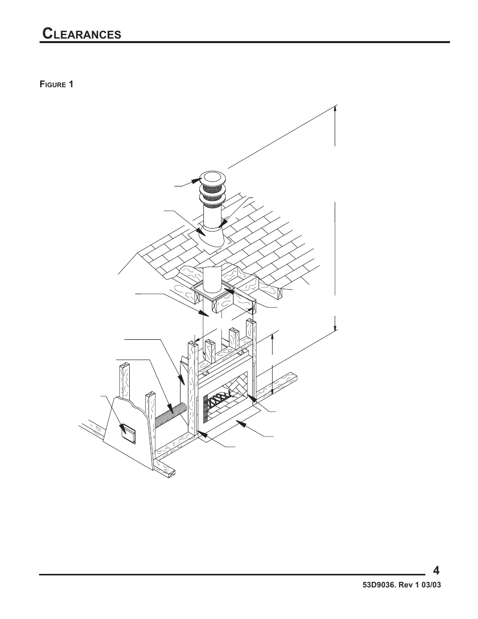 Learances, Residential installation | Monessen Hearth HWB700HB User Manual | Page 5 / 36