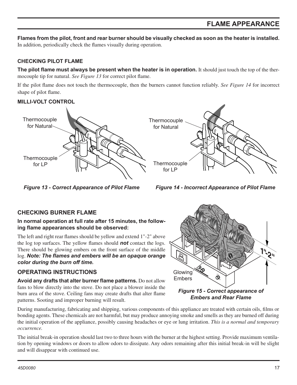 Flame appearance | Monessen Hearth C2802VF User Manual | Page 17 / 28