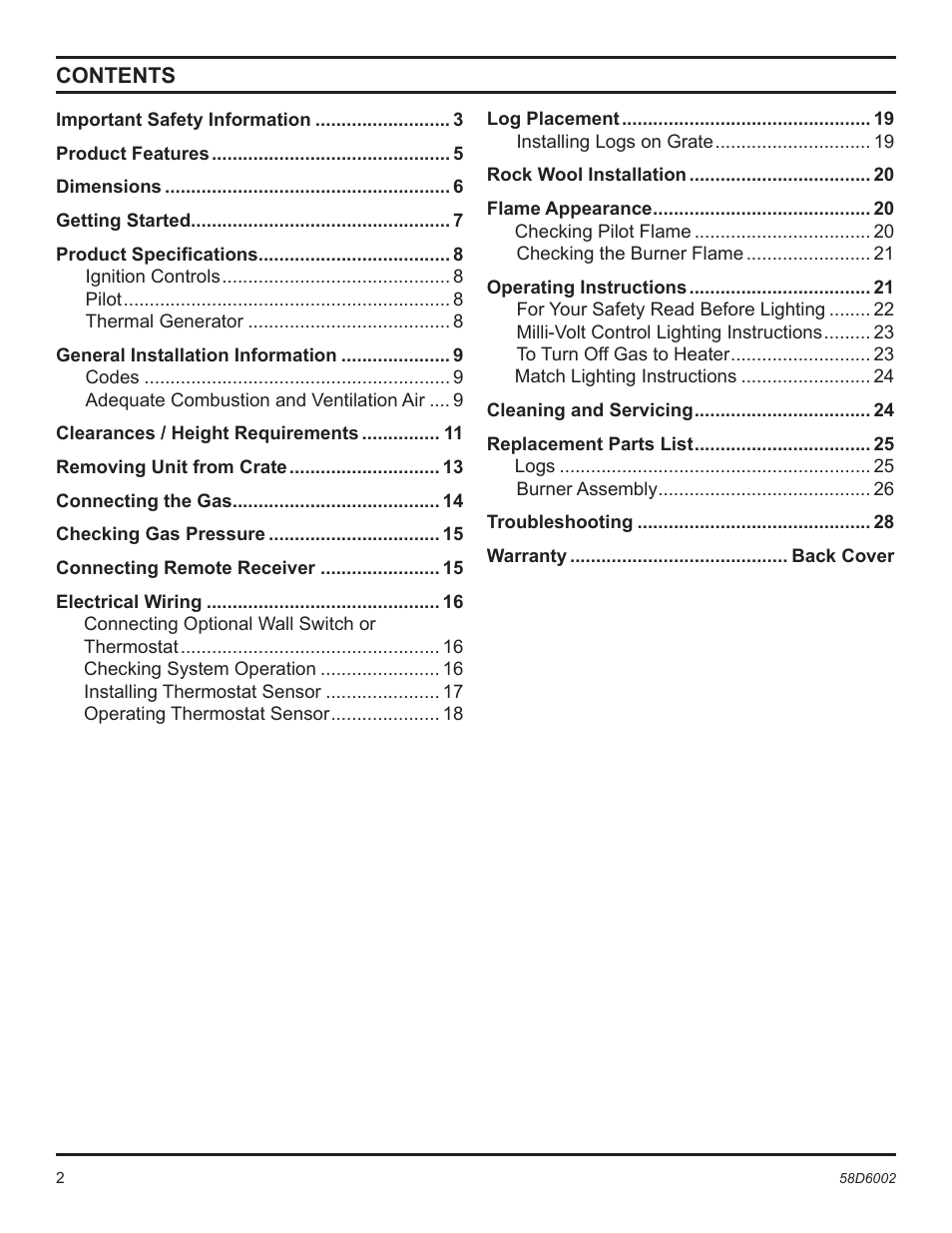 Monessen Hearth CSVF30SPV User Manual | Page 2 / 32