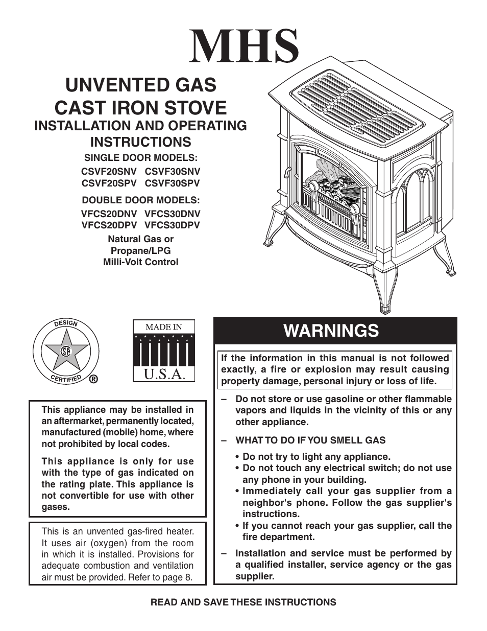 Monessen Hearth Double Door VFCS30DPV User Manual | 32 pages