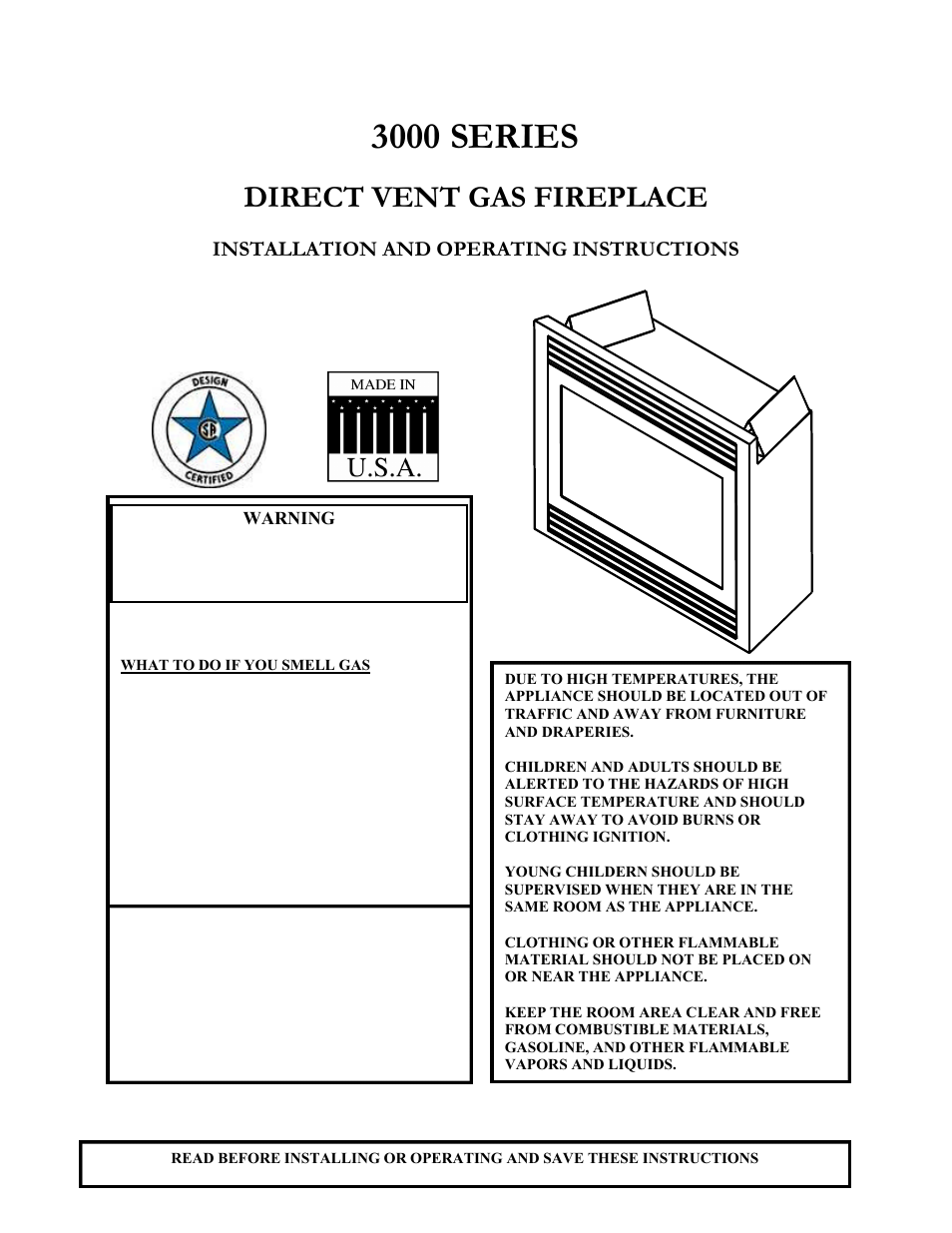 Monessen Hearth 3000 SERIES User Manual | 44 pages