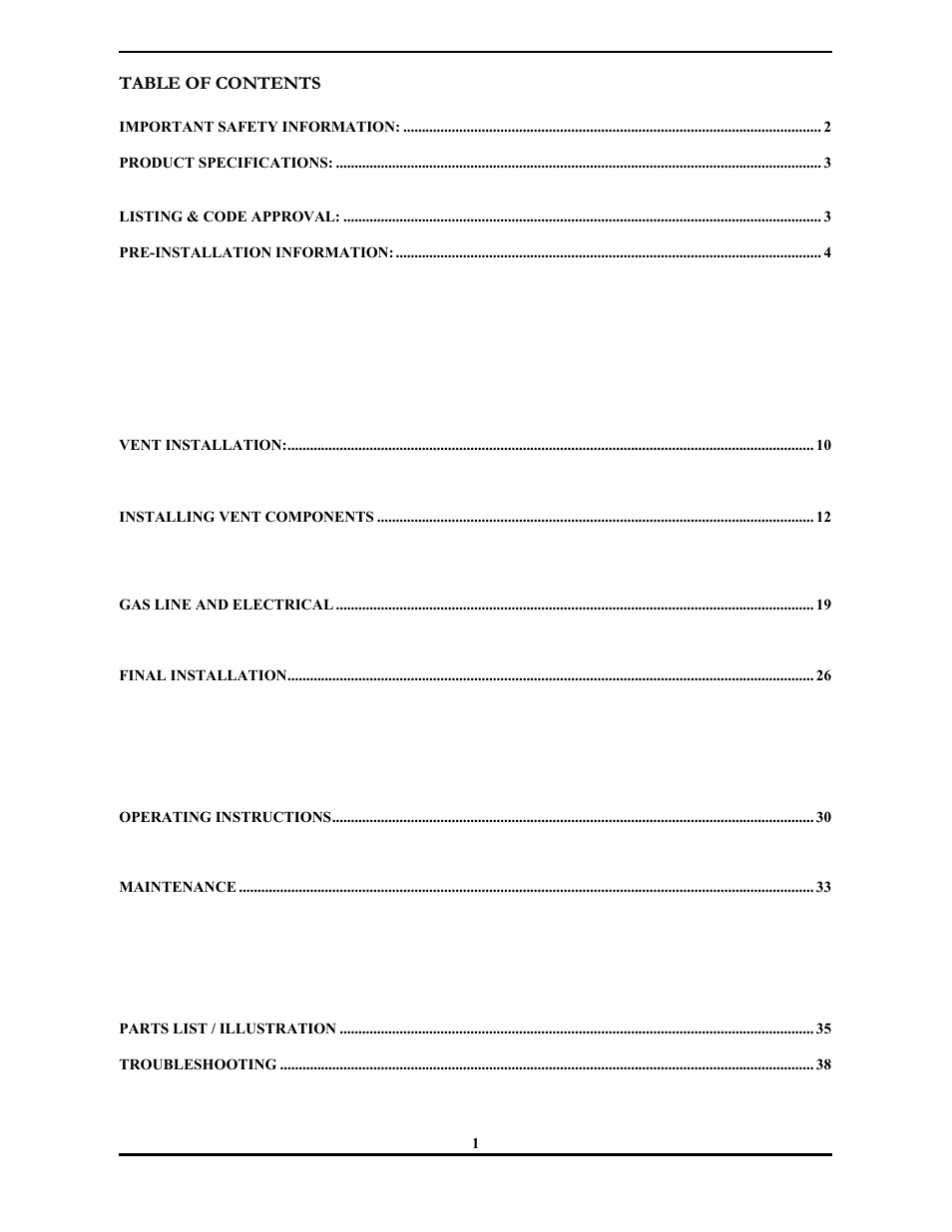 Monessen Hearth 3000 SERIES User Manual | Page 3 / 44