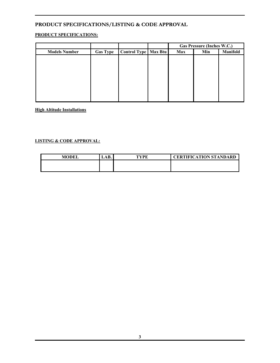 Monessen Hearth 3000 SERIES User Manual | Page 5 / 44