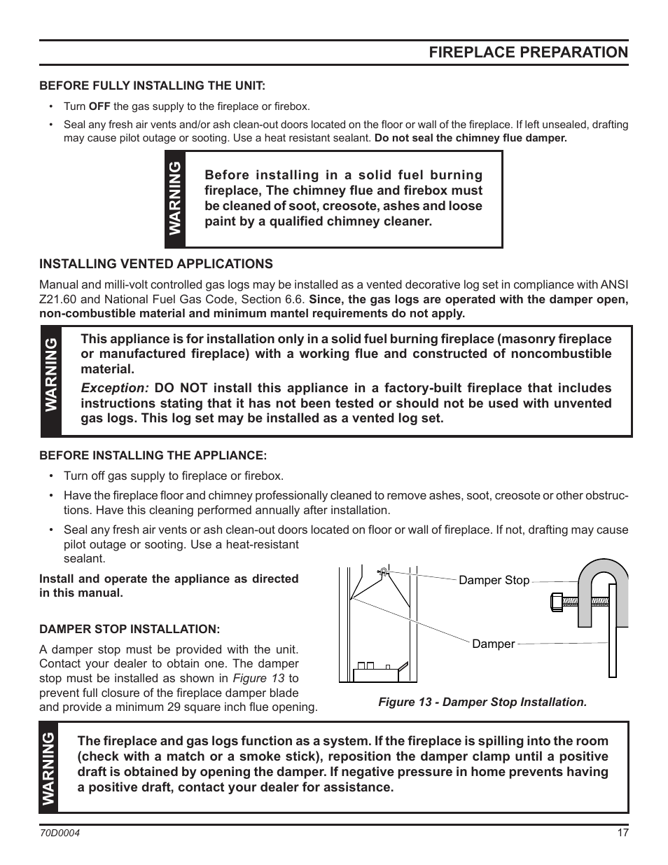 Monessen Hearth TPB18 User Manual | Page 17 / 44