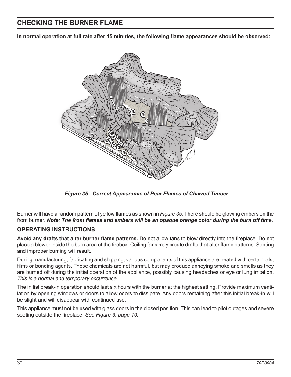 Checking the burner flame | Monessen Hearth TPB18 User Manual | Page 30 / 44