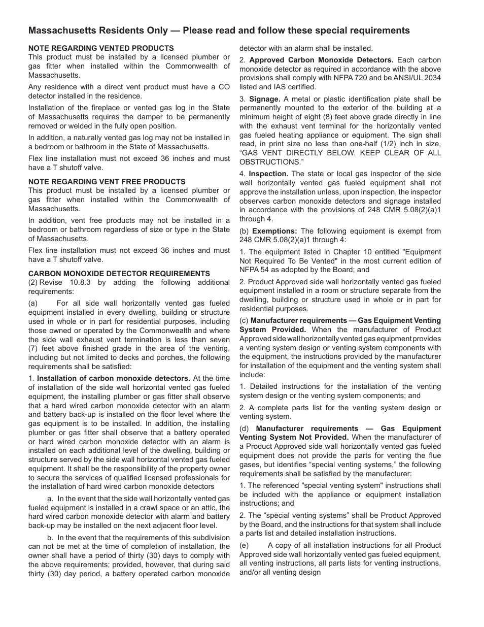 Monessen Hearth TPB18 User Manual | Page 42 / 44