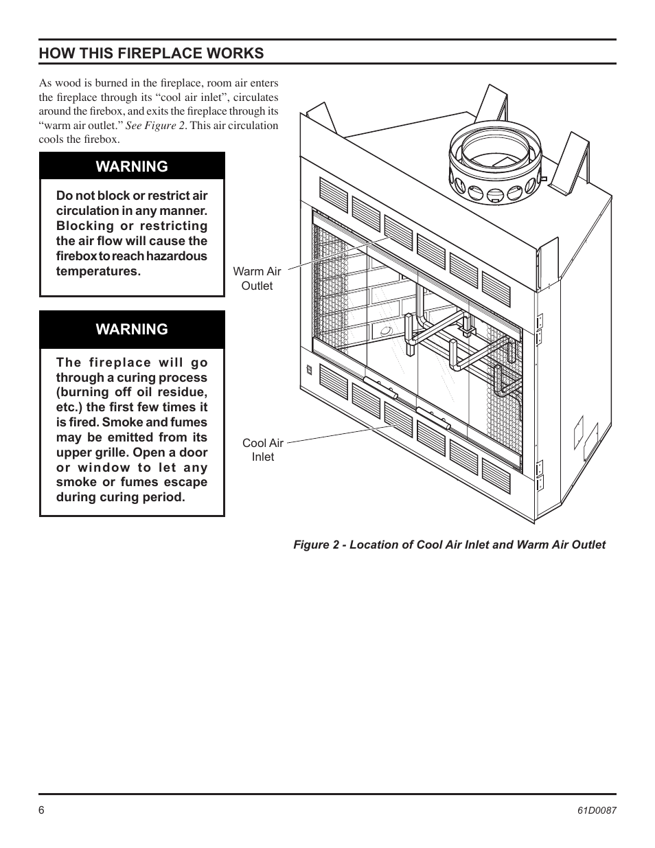 How this fireplace works, Warning | Monessen Hearth BWBC500MHB User Manual | Page 6 / 40