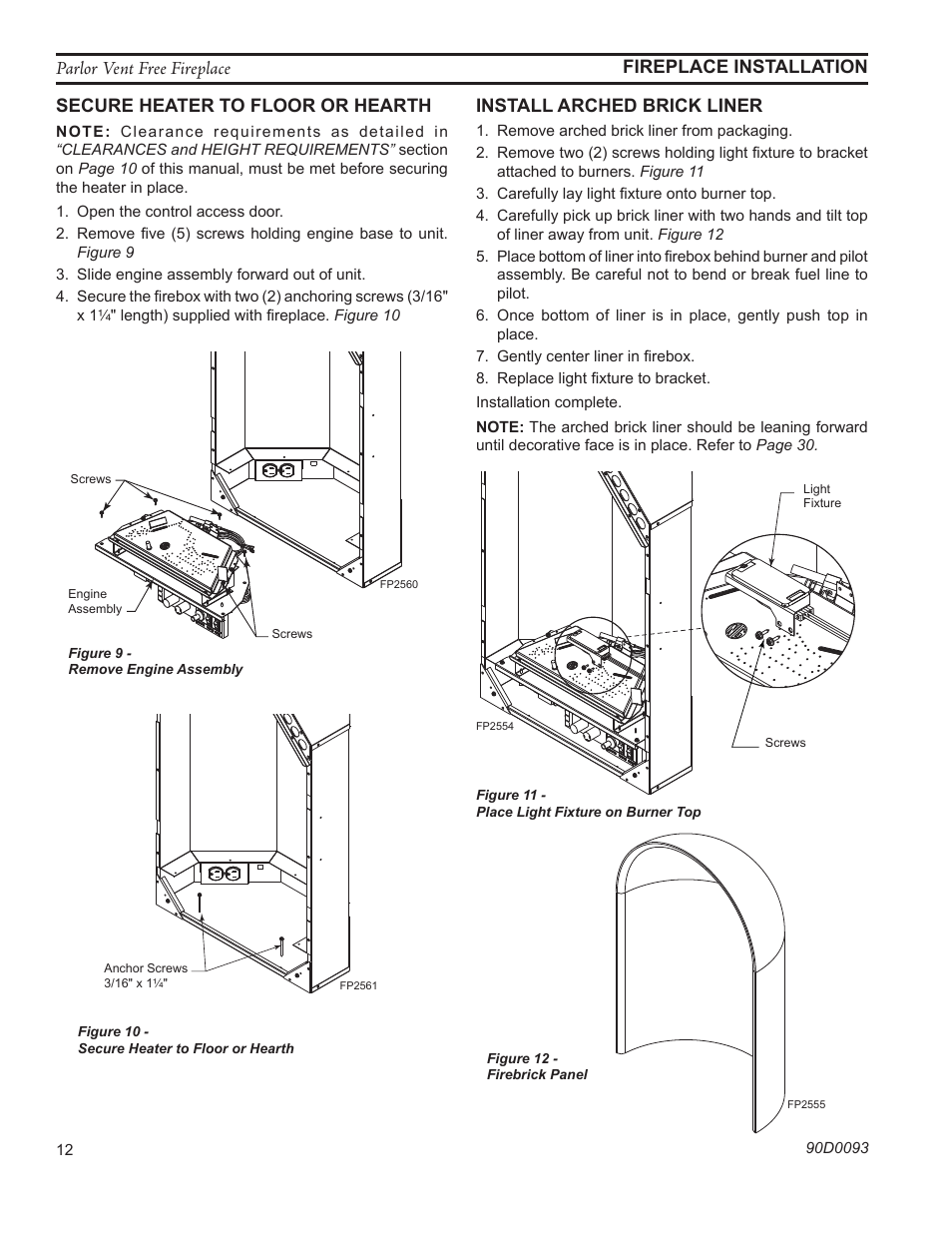 Fp2560 remove burner | Monessen Hearth PARLOR VENT-FREE PL20 User Manual | Page 12 / 32