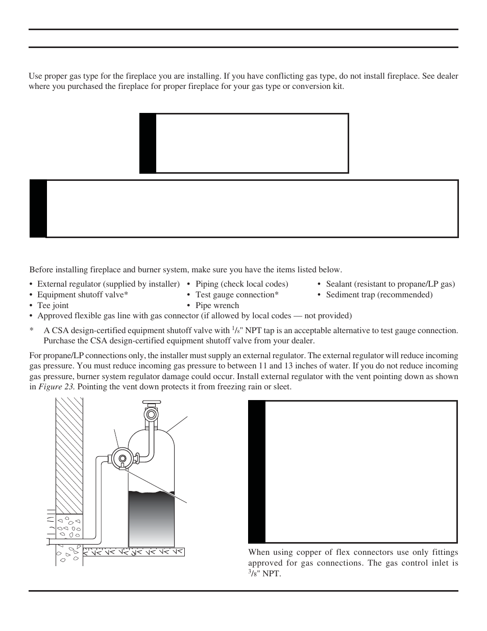 Caution fireplace installation, Caution, Wa rning | Monessen Hearth Direct Vent Gas Fireplace KHLDV SERIES User Manual | Page 23 / 52