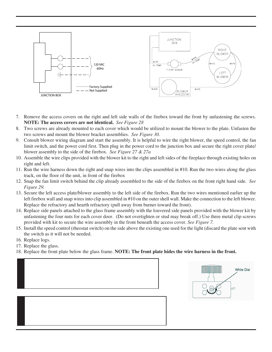 Optional fan/blower system | Monessen Hearth Direct Vent Gas Fireplace KHLDV SERIES User Manual | Page 27 / 52
