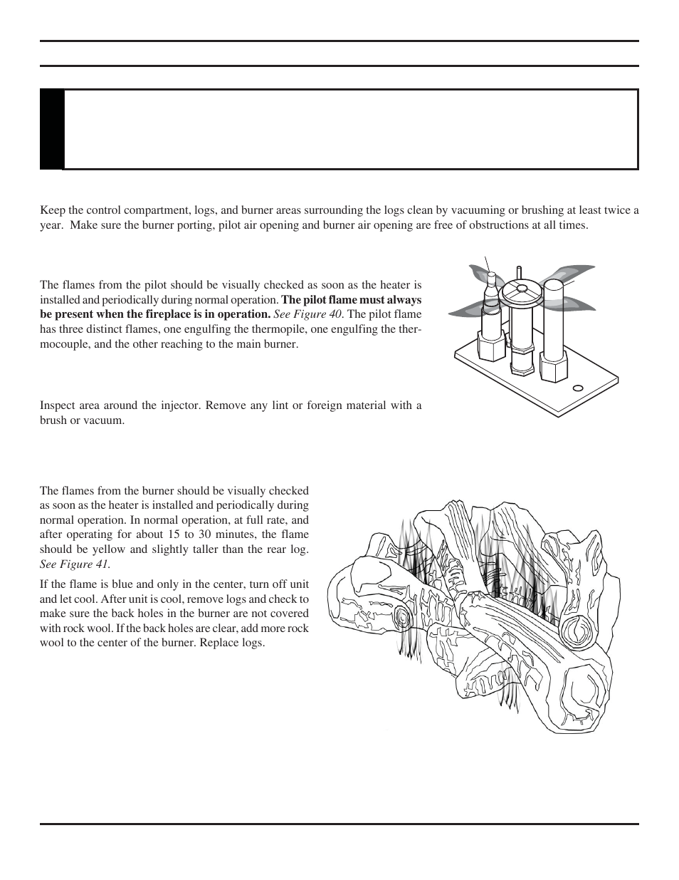 Warning, Cleaning and maintenance | Monessen Hearth Direct Vent Gas Fireplace KHLDV SERIES User Manual | Page 36 / 52