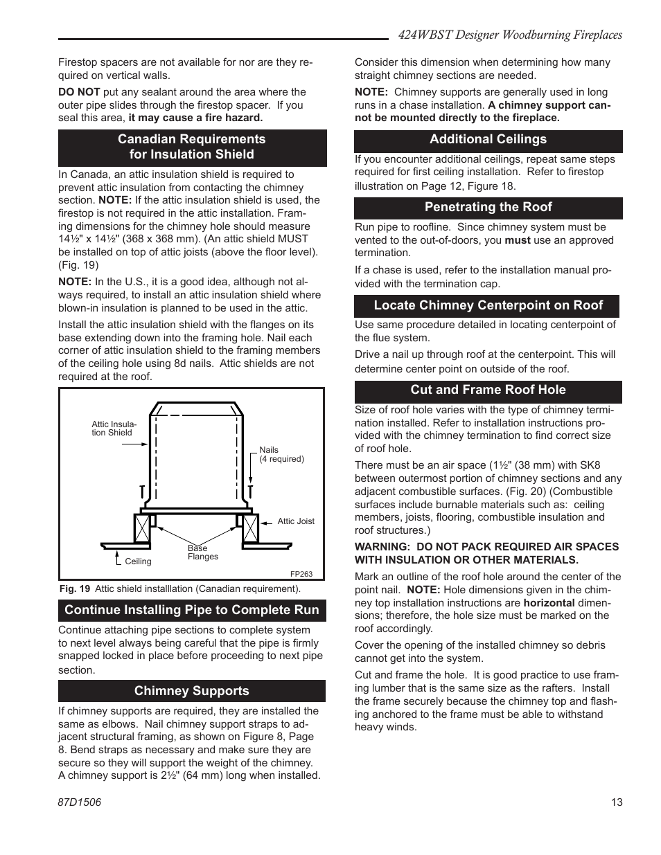 Monessen Hearth 424WBST User Manual | Page 13 / 24