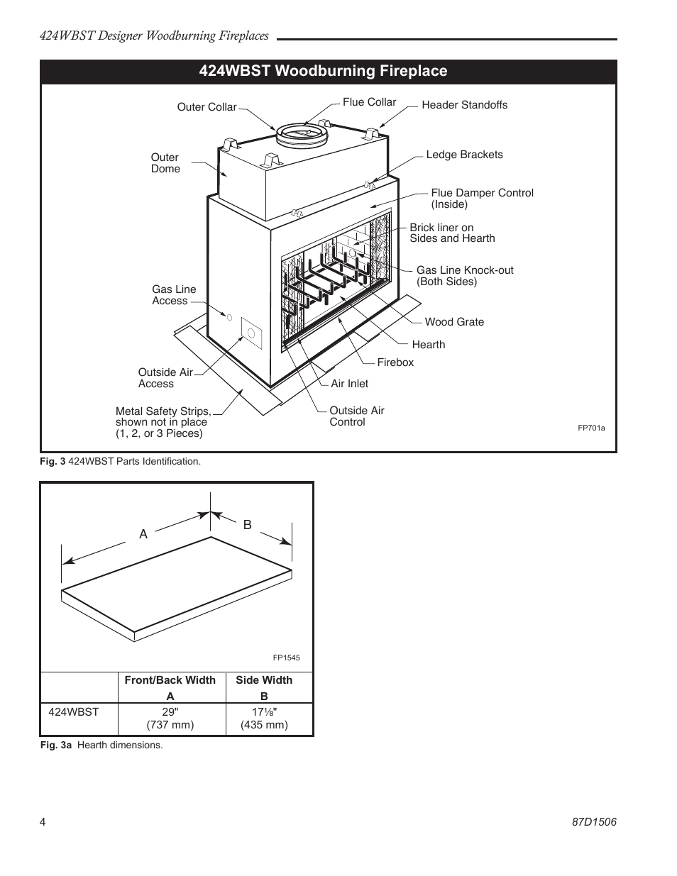 424wbst woodburning fireplace | Monessen Hearth 424WBST User Manual | Page 4 / 24