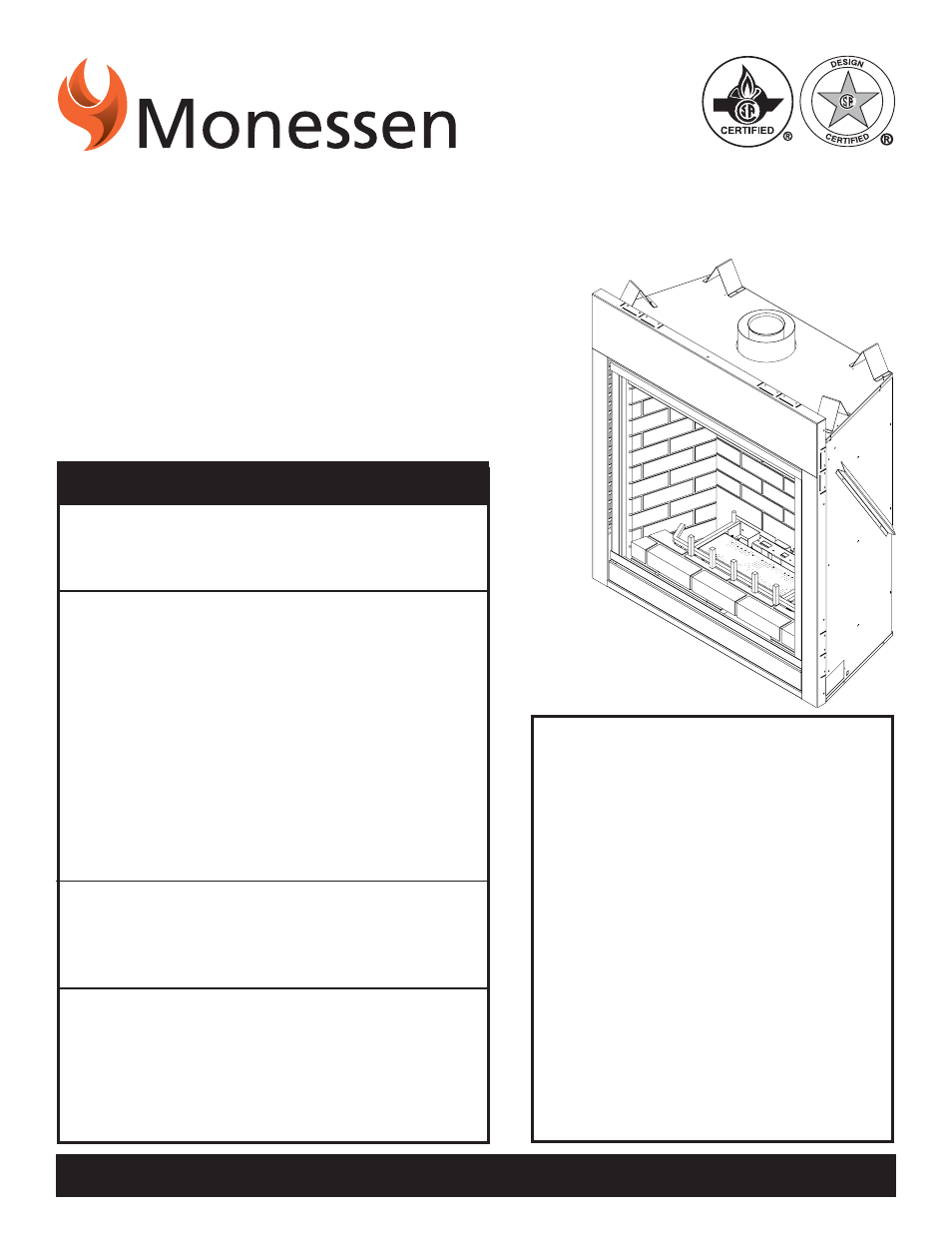 Monessen Hearth Direct Vent BLDV400 User Manual | 46 pages