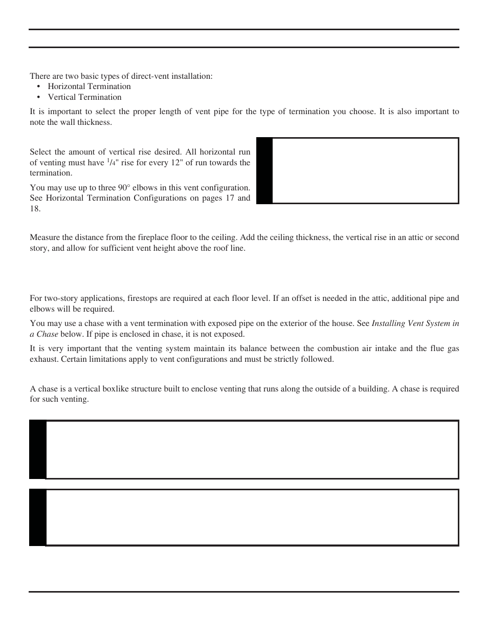 Vent installation, Warning, Notice | Monessen Hearth Direct Vent BLDV400 User Manual | Page 14 / 46