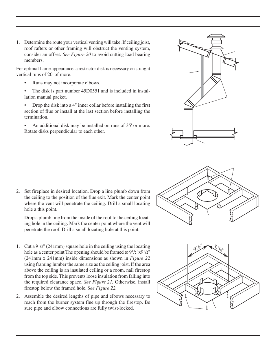 Vent installation | Monessen Hearth Direct Vent BLDV400 User Manual | Page 21 / 46