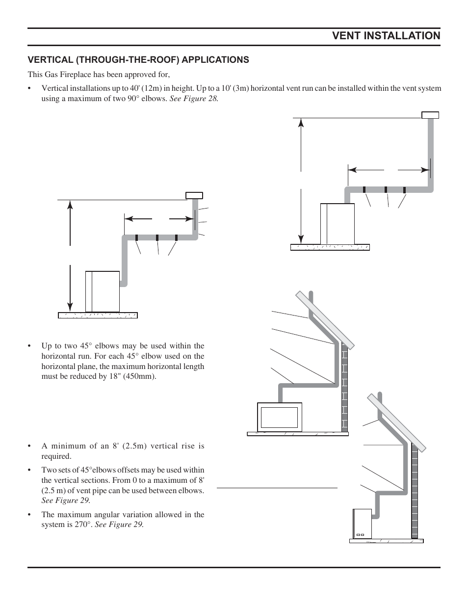 Vent installation | Monessen Hearth Direct Vent Gas Fireplace HBDV300 User Manual | Page 23 / 54