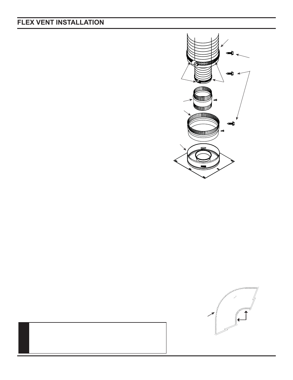 Flex vent installation | Monessen Hearth Direct Vent Gas Fireplace HBDV300 User Manual | Page 26 / 54