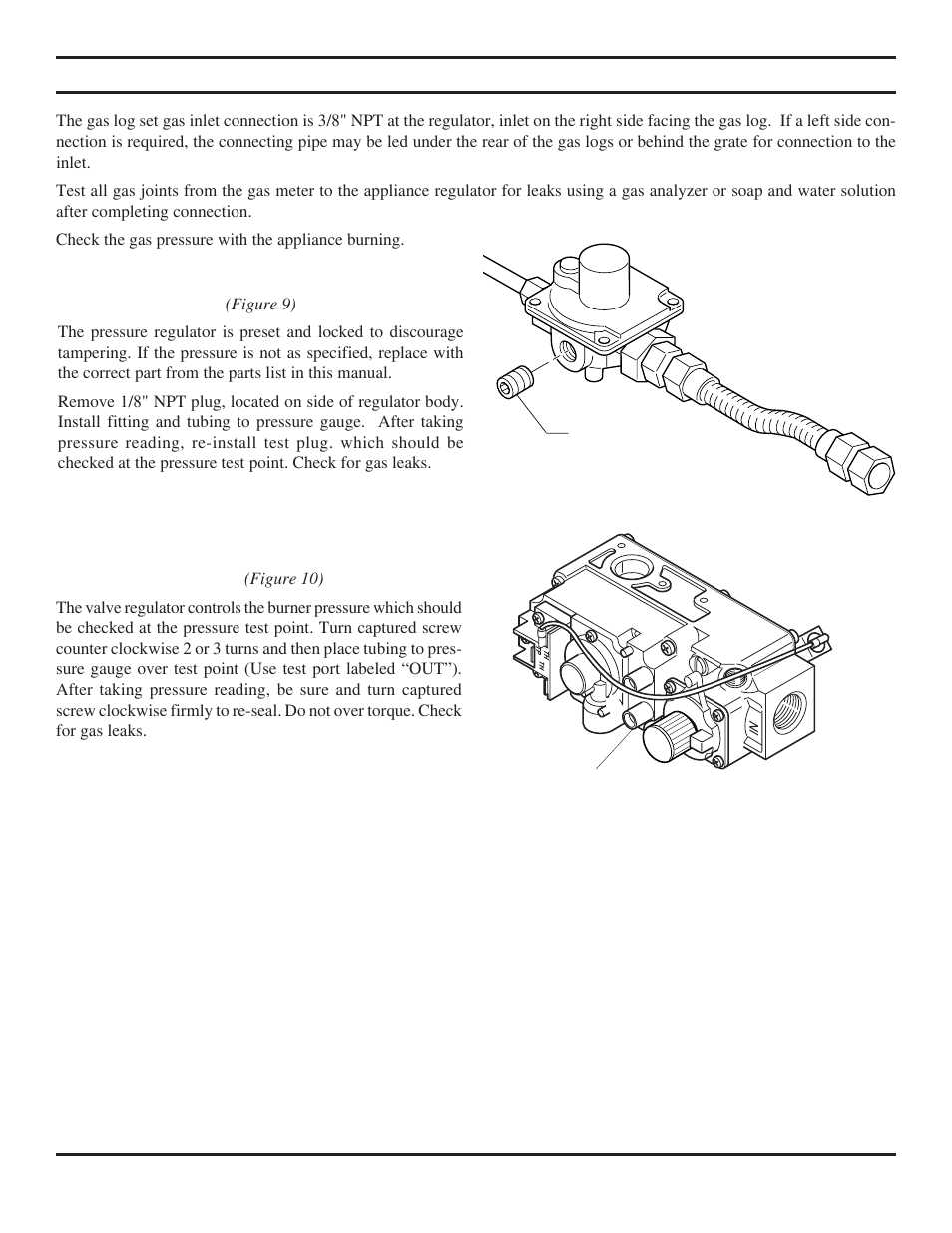Connecting the gas | Monessen Hearth VWF30 User Manual | Page 11 / 56