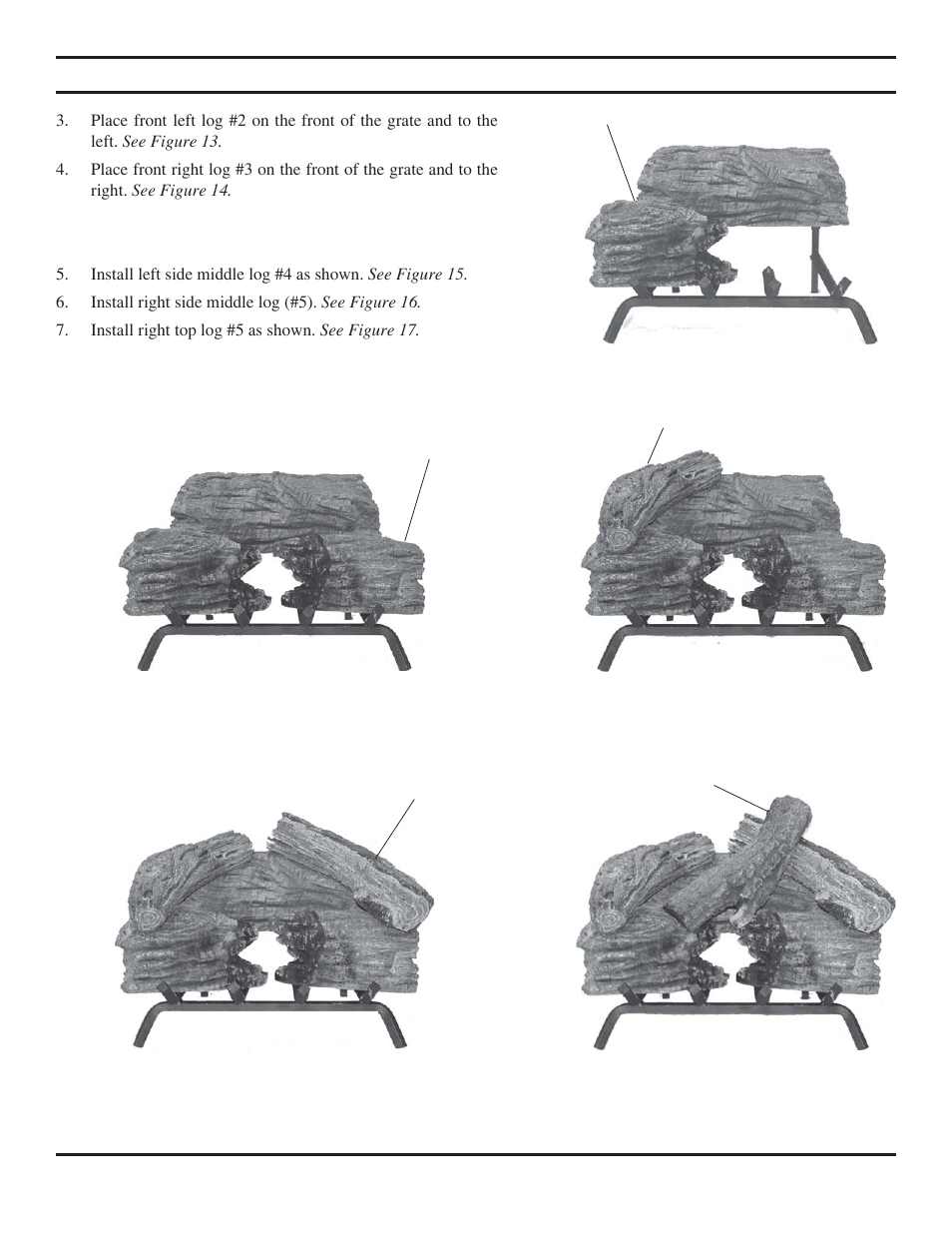 Log placement | Monessen Hearth VWF30 User Manual | Page 13 / 56