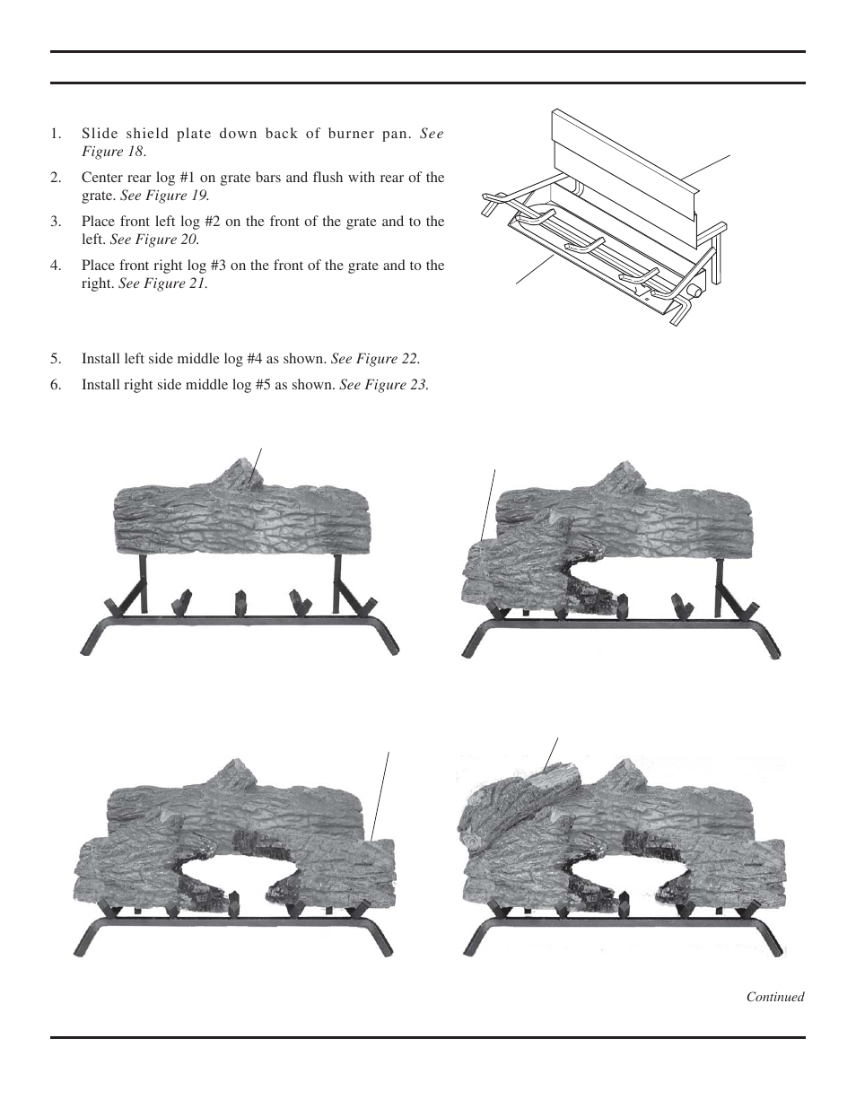 Log placement | Monessen Hearth VWF30 User Manual | Page 14 / 56