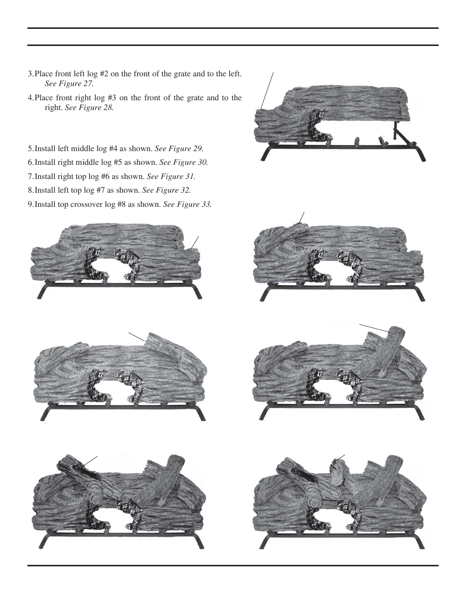 Log placement | Monessen Hearth VWF30 User Manual | Page 16 / 56