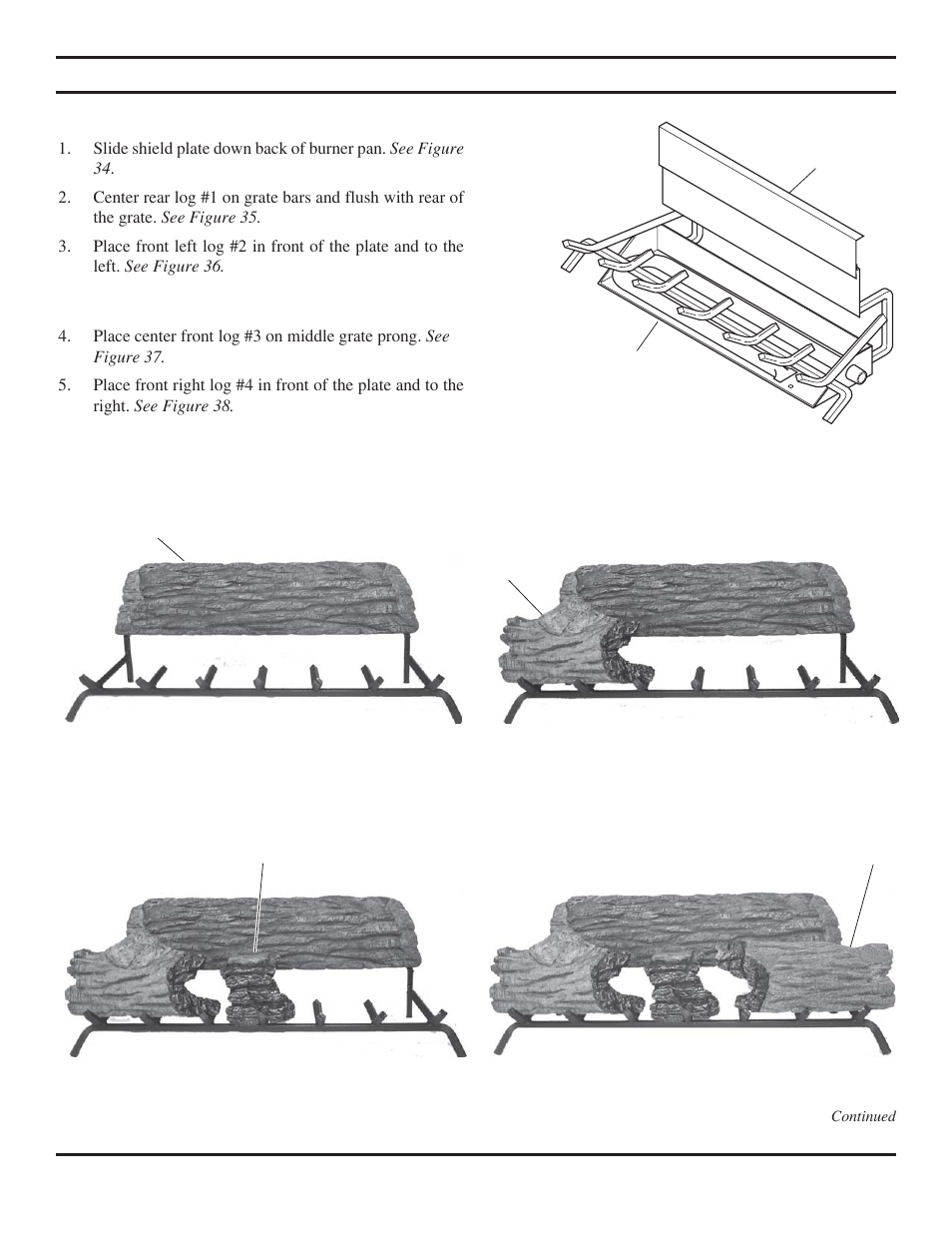 Log placement | Monessen Hearth VWF30 User Manual | Page 17 / 56