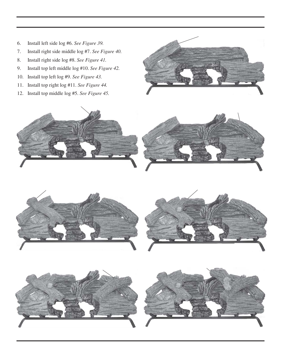 Log placement | Monessen Hearth VWF30 User Manual | Page 18 / 56