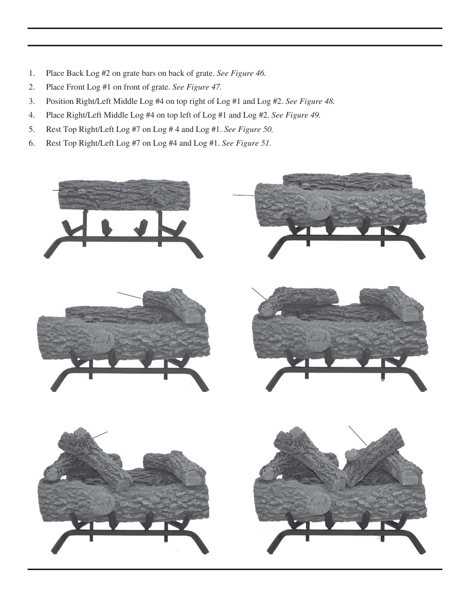 Log placement | Monessen Hearth VWF30 User Manual | Page 19 / 56