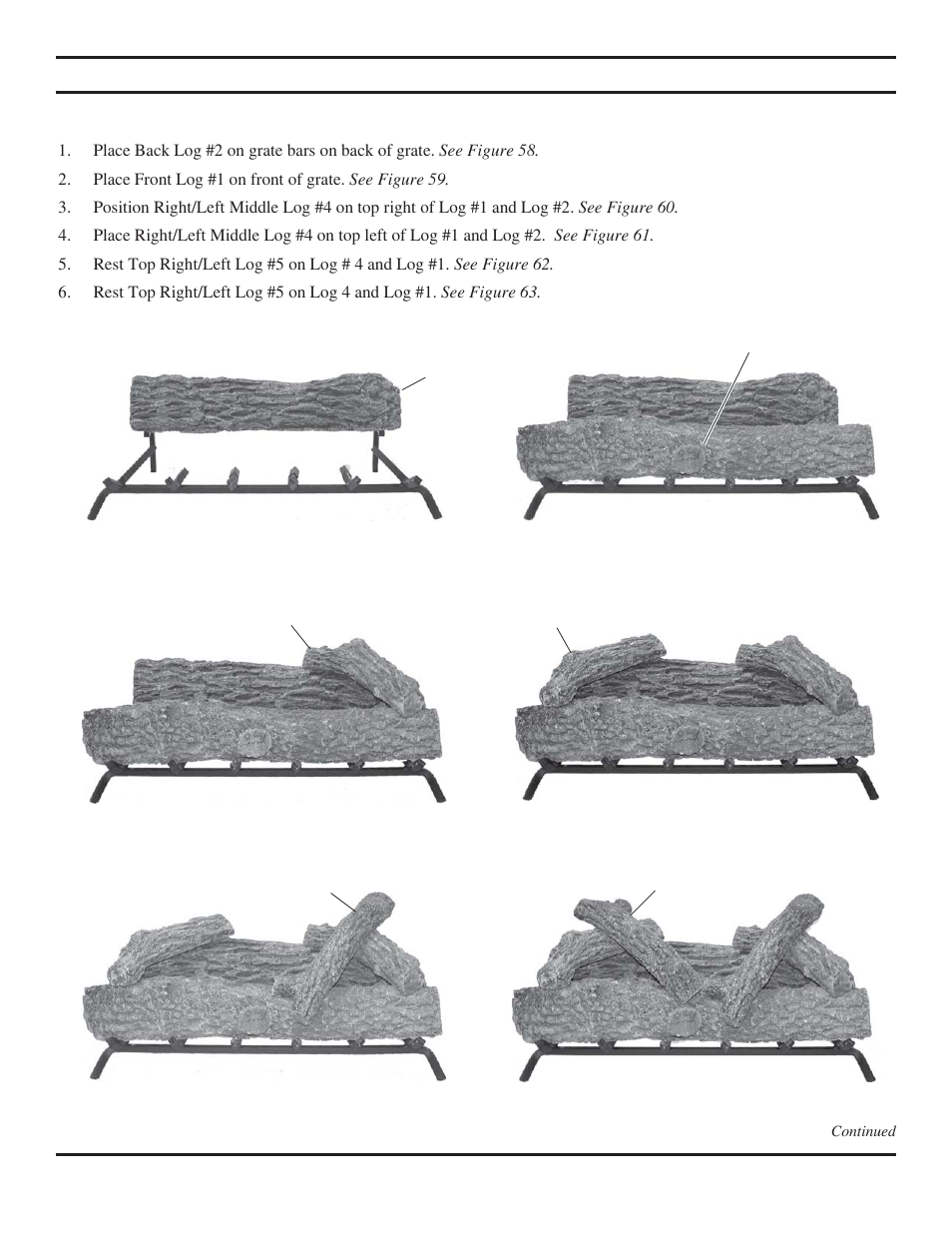 Log placement | Monessen Hearth VWF30 User Manual | Page 21 / 56