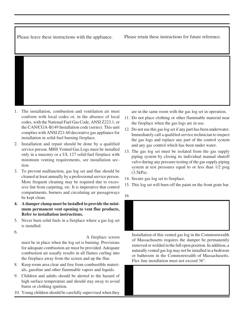 Monessen Hearth VWF30 User Manual | Page 3 / 56