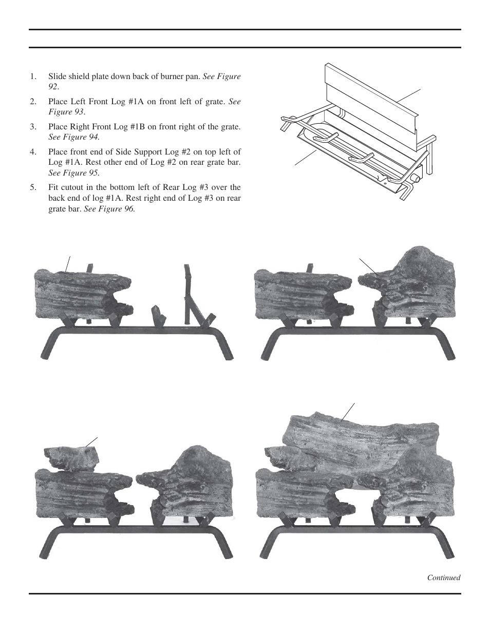 Log placement | Monessen Hearth VWF30 User Manual | Page 30 / 56