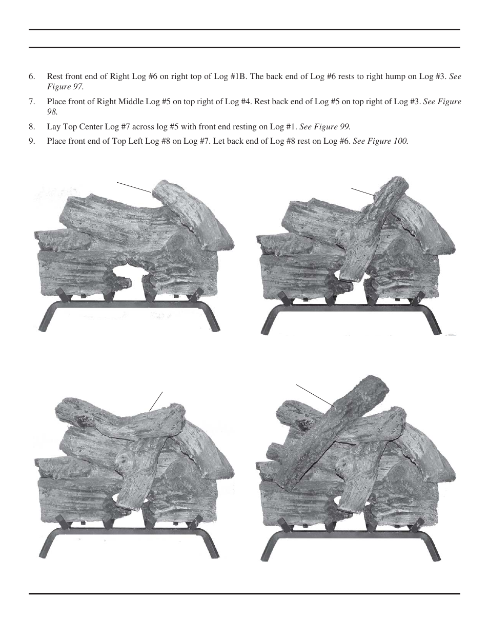 Log placement | Monessen Hearth VWF30 User Manual | Page 31 / 56