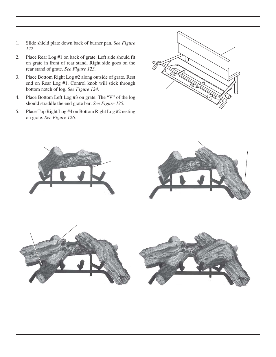 Log placement | Monessen Hearth VWF30 User Manual | Page 36 / 56