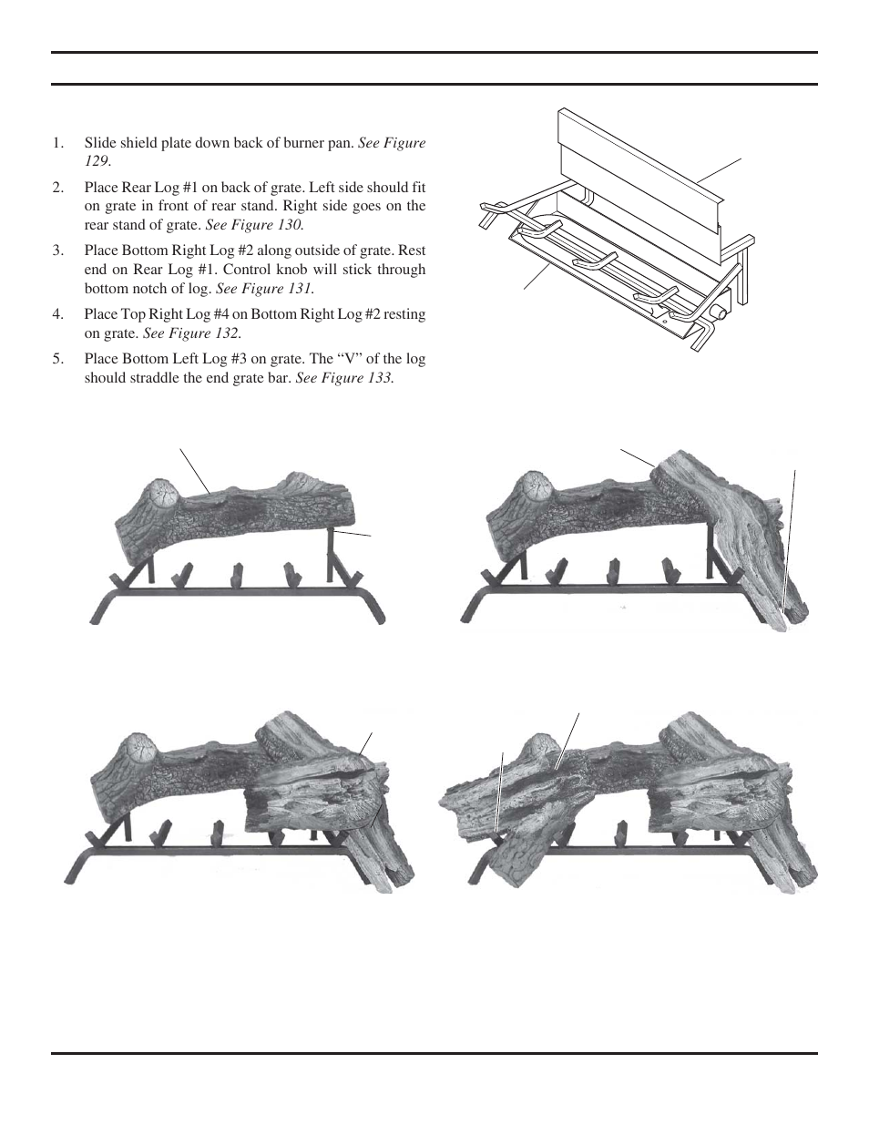 Log placement | Monessen Hearth VWF30 User Manual | Page 38 / 56