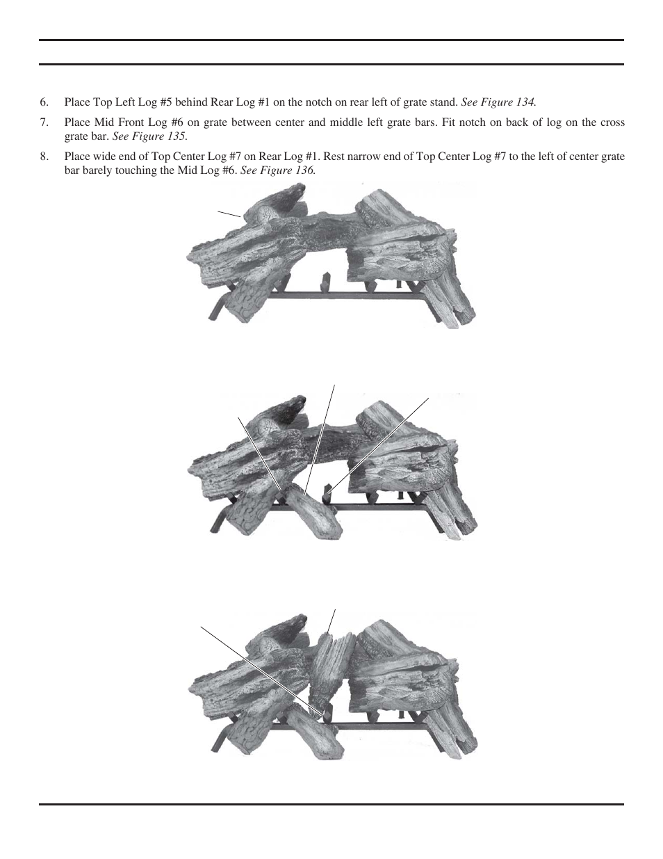 Log placement | Monessen Hearth VWF30 User Manual | Page 39 / 56