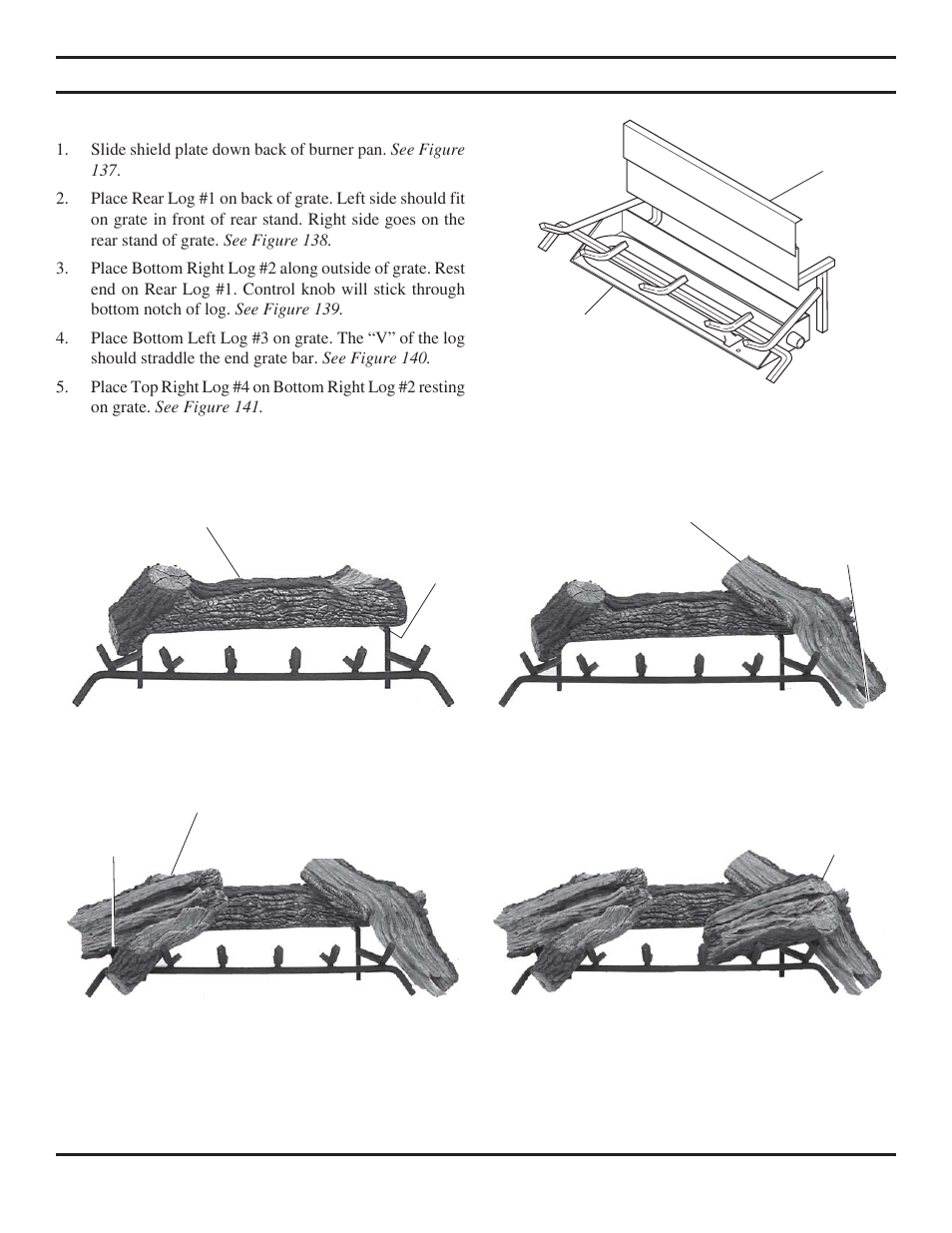 Log placement | Monessen Hearth VWF30 User Manual | Page 40 / 56