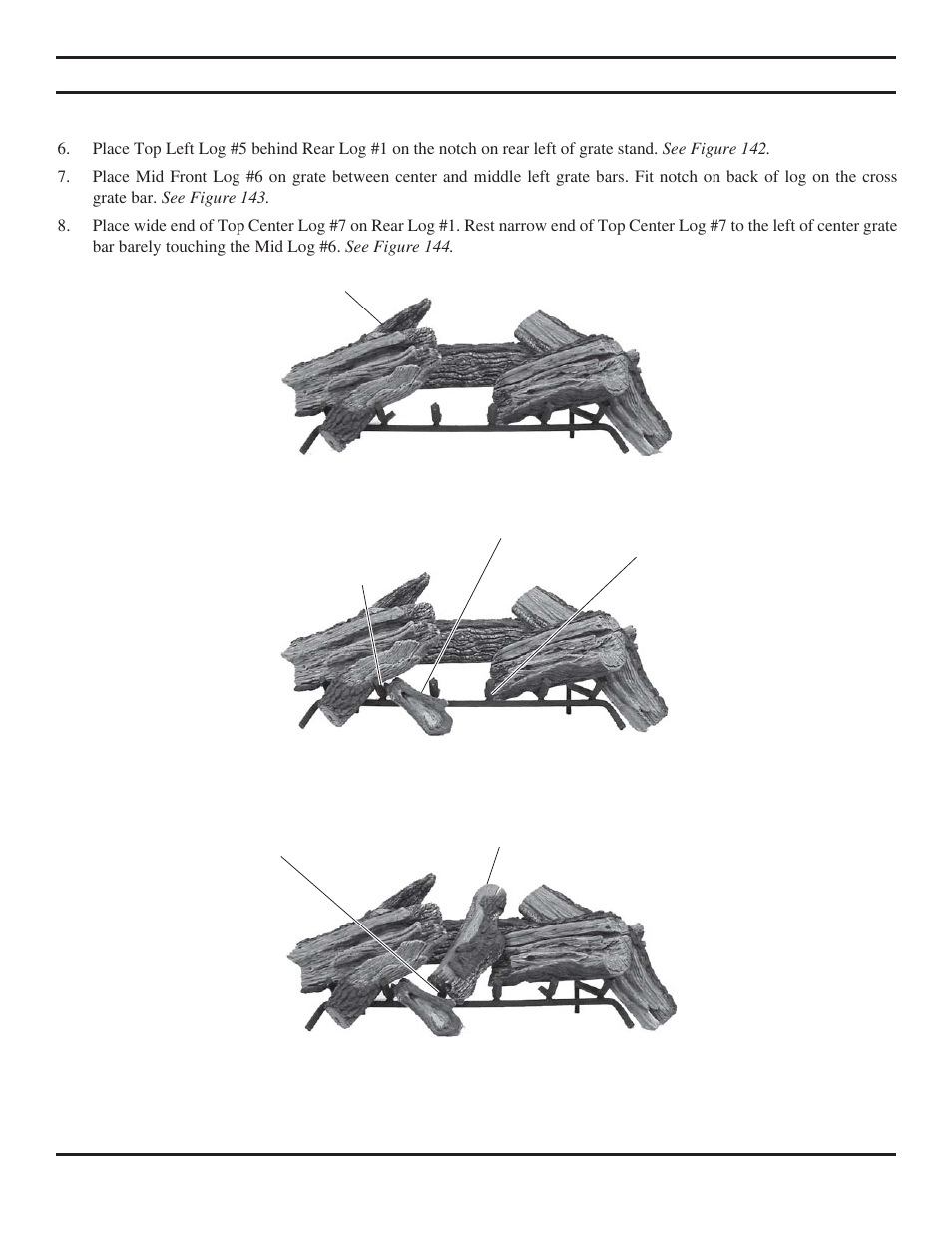 Log placement | Monessen Hearth VWF30 User Manual | Page 41 / 56