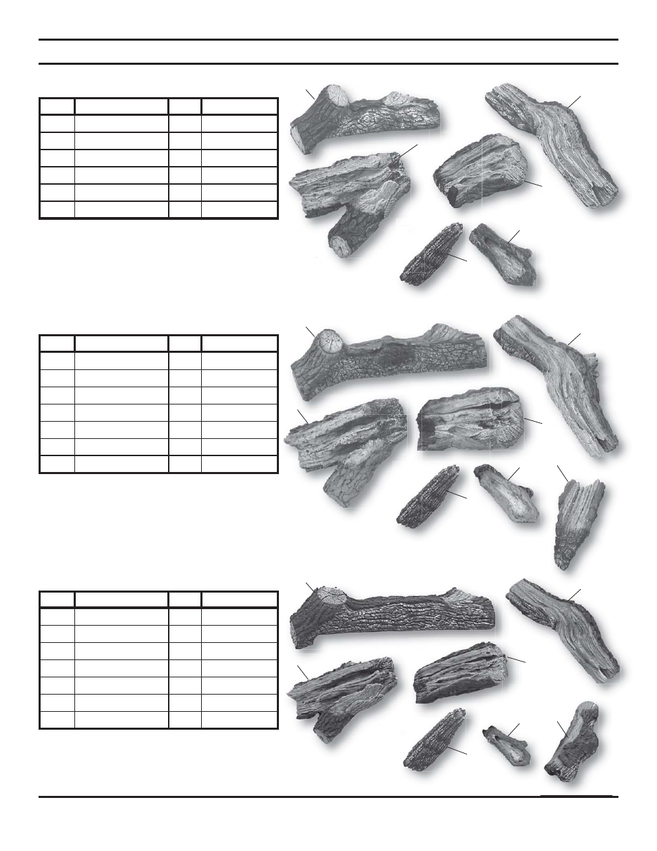 Replacement parts | Monessen Hearth VWF30 User Manual | Page 52 / 56