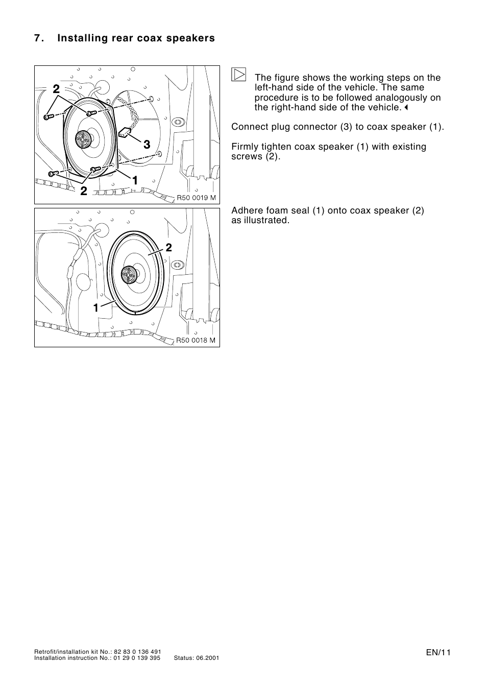 Installing rear coax speakers, 7 . installing rear coax speakers | Mini R53 User Manual | Page 11 / 13