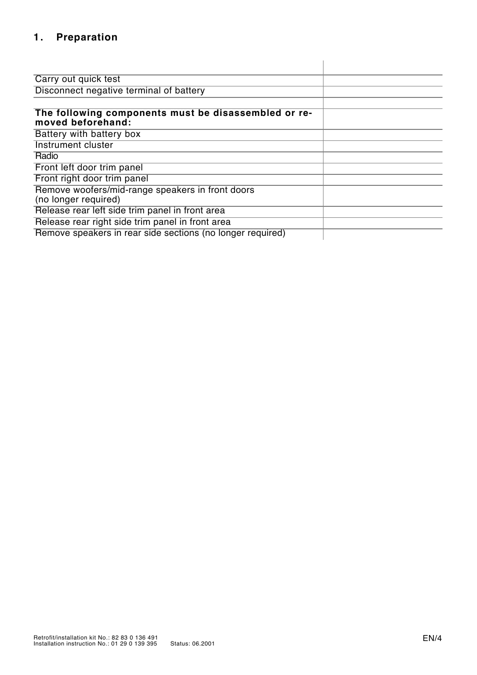 Preparation, 1 . preparation | Mini R53 User Manual | Page 4 / 13