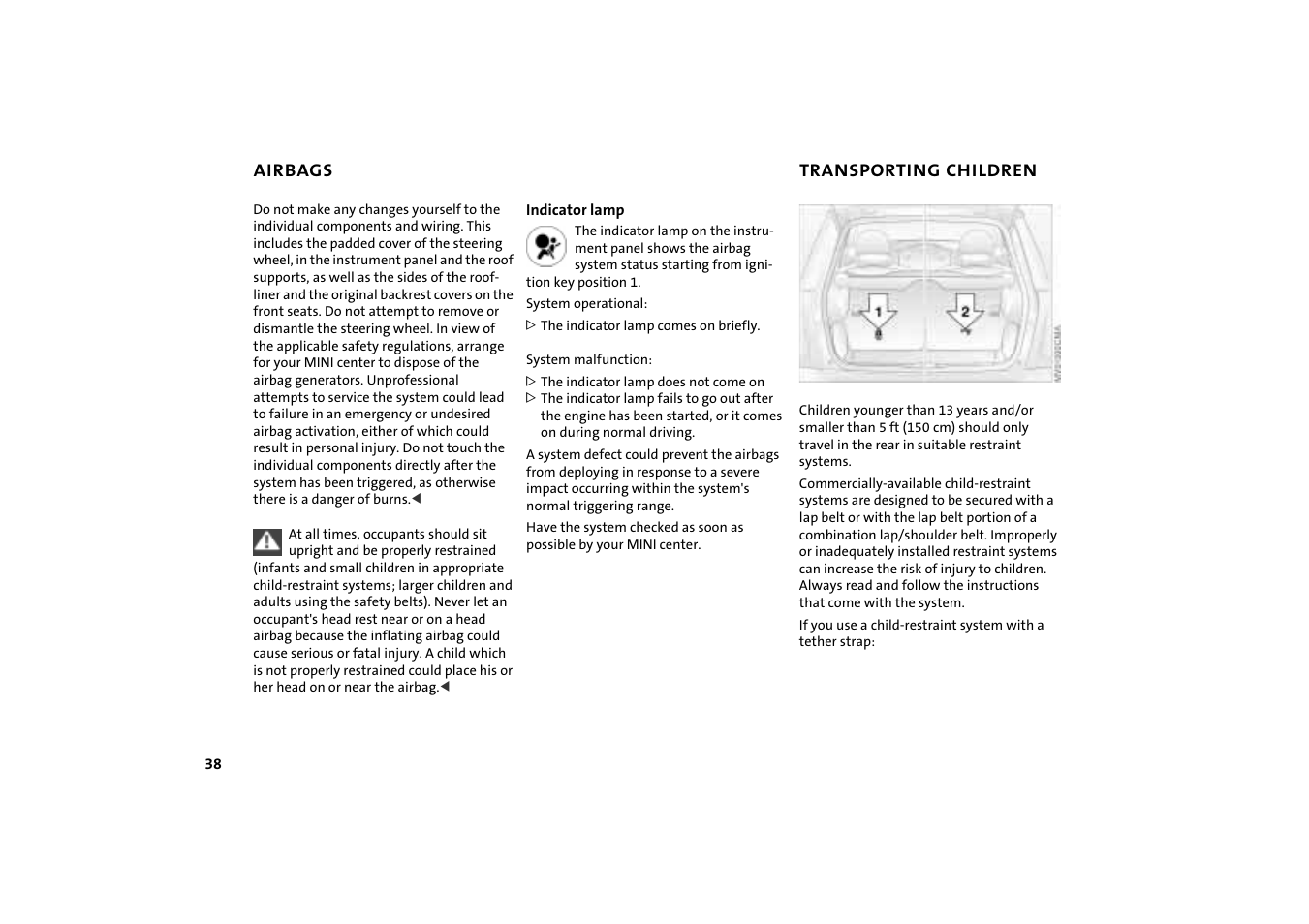 Transporting children | Mini COOPER User Manual | Page 40 / 140