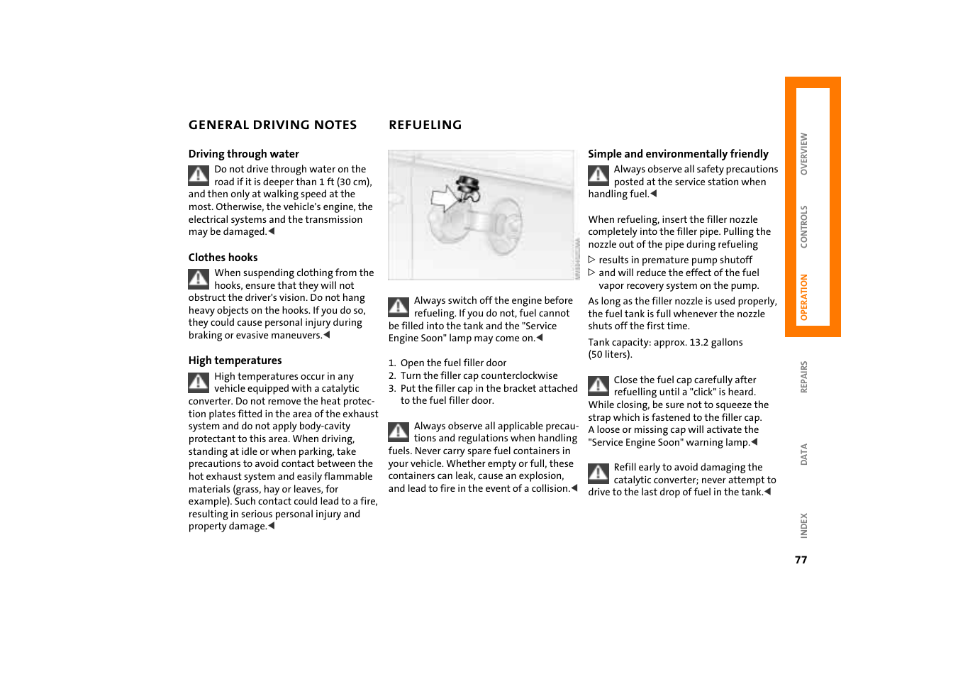 Refueling, Refueling 77 | Mini COOPER User Manual | Page 79 / 140