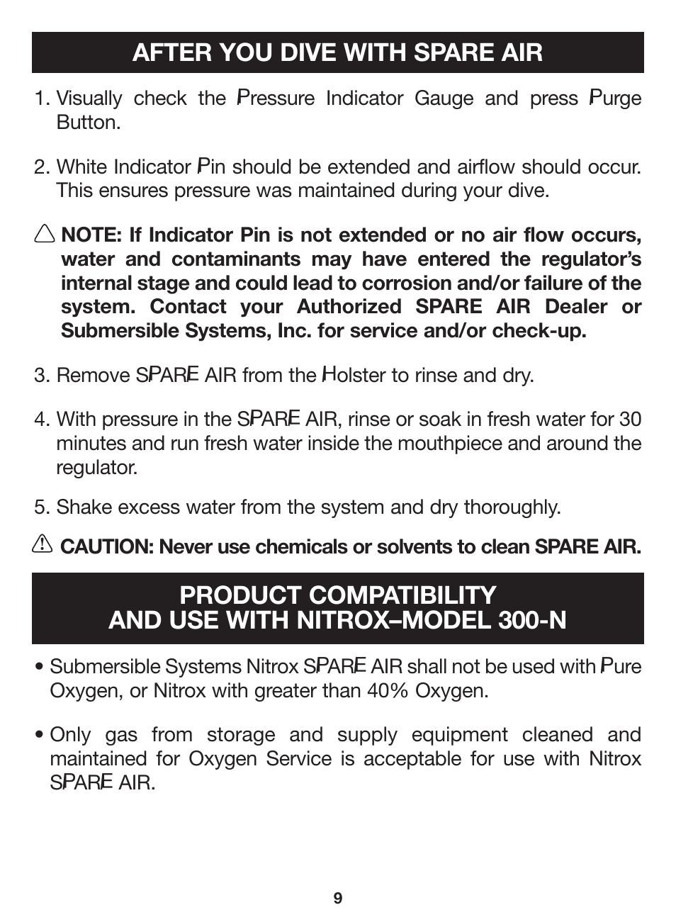 After you dive with spare air | Mini SPARE AIR User Manual | Page 13 / 20