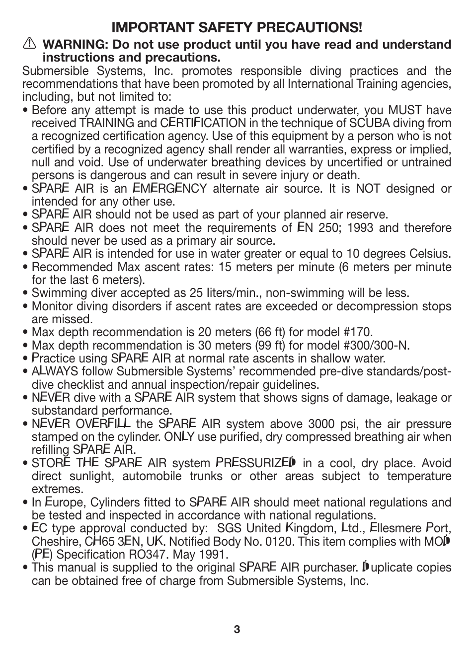 Mini SPARE AIR User Manual | Page 3 / 20