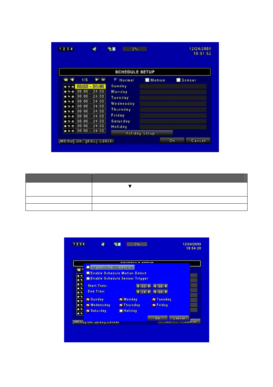 4 schedule setup | Multiplex Technology 4CH H.264 User Manual | Page 21 / 47