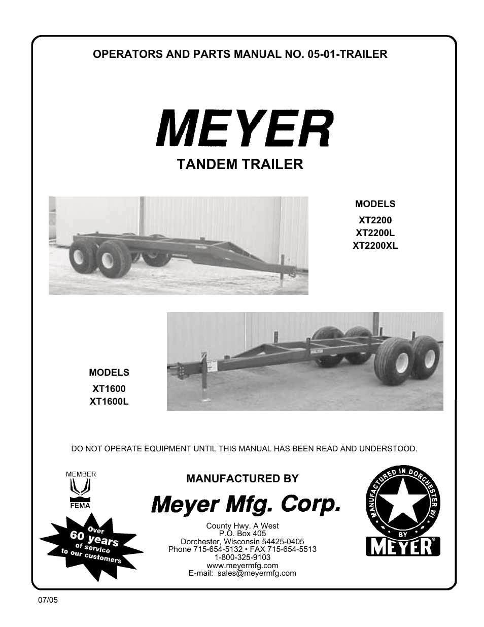 Meyer XT1600L User Manual | 28 pages