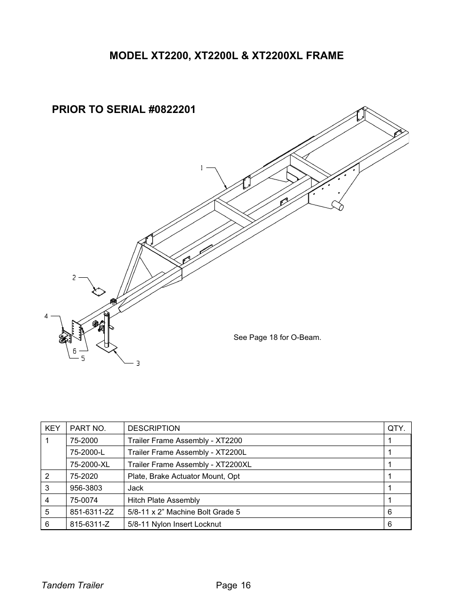 Model xt2200, xt2200l & xt2200xl frame 16, Model xt2200, xt2200l & xt2200xl frame | Meyer XT1600L User Manual | Page 16 / 28