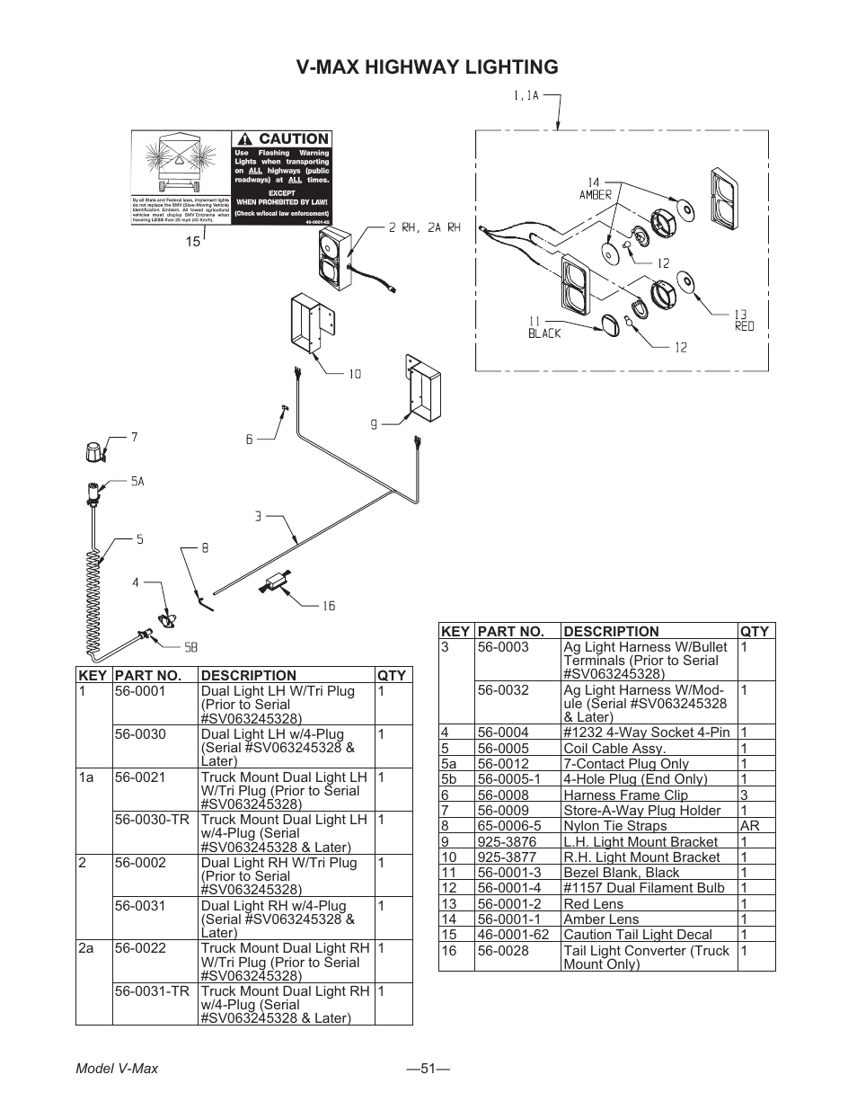 V-max high way lighting 51, V-max highway lighting | Meyer V- MAX 3954 User Manual | Page 51 / 60